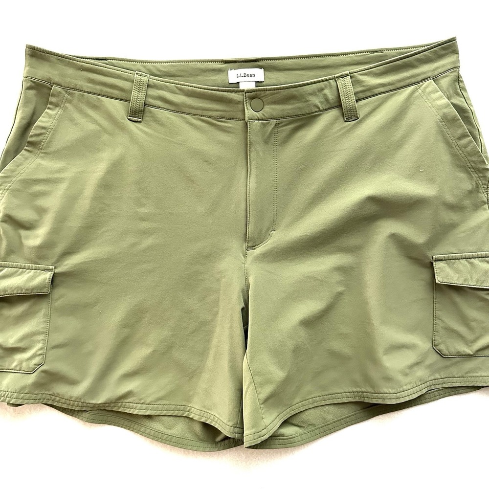 LL Bean Womens 18 Explorer Outdoor Active Hiking Shorts Cargo 510056 Green